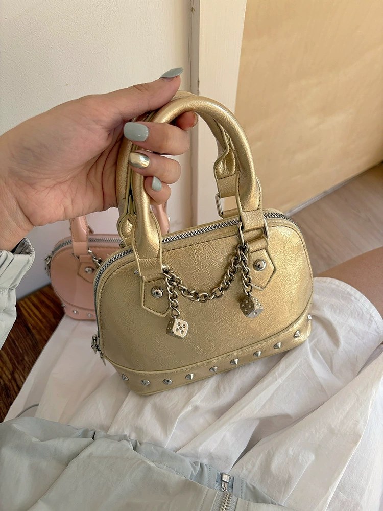Gold PU Leather Handbag for wholesale OEM — YANYAN Bags Guangzhou handbag factory