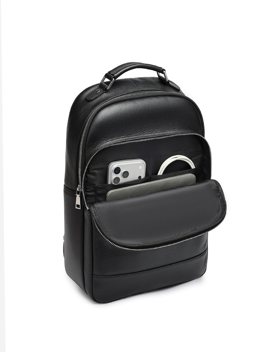 Men's Business Travel Leather Backpack — Laptop Commute view 5