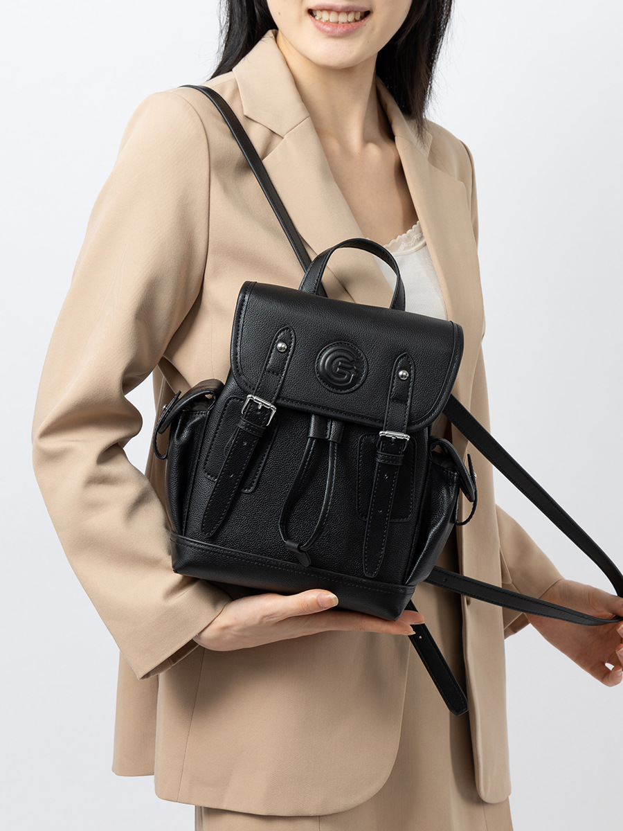 YY-BPK-010 cowhide anti-theft tall travel backpack in black — wholesale anti-theft backpack YANYAN