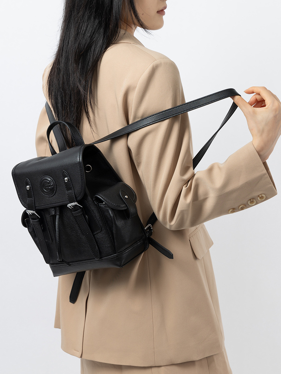 Anti-Theft Tall Travel Backpack — Single-Colour Black Compact view 2
