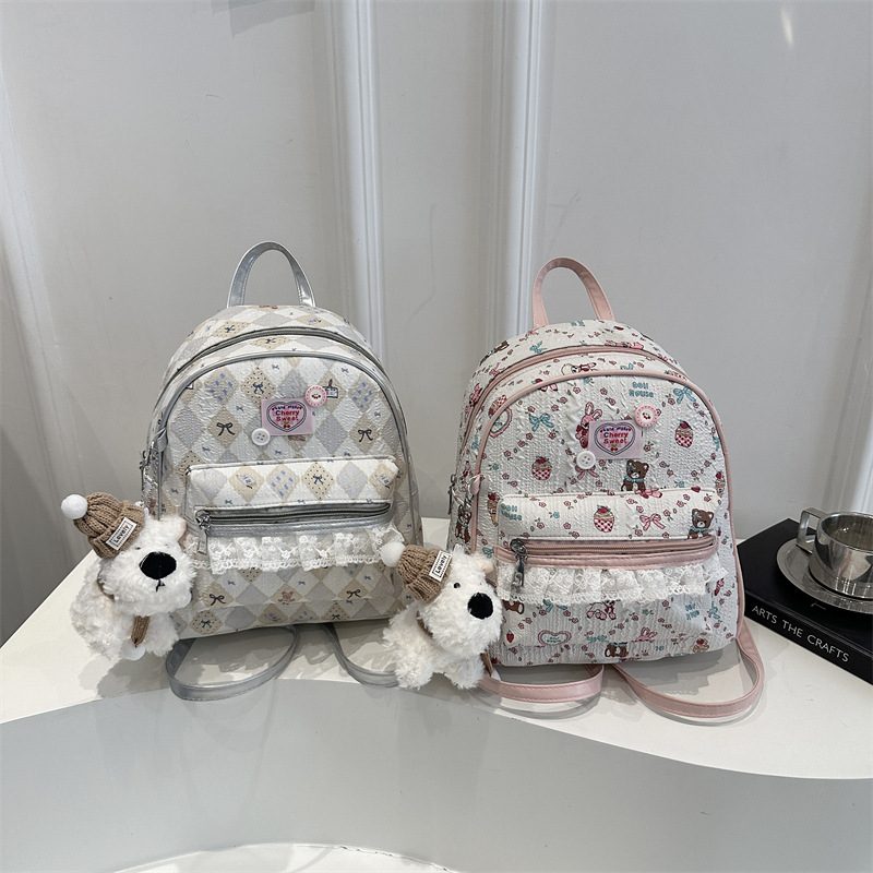Sweet Floral Print Large Capacity Backpack