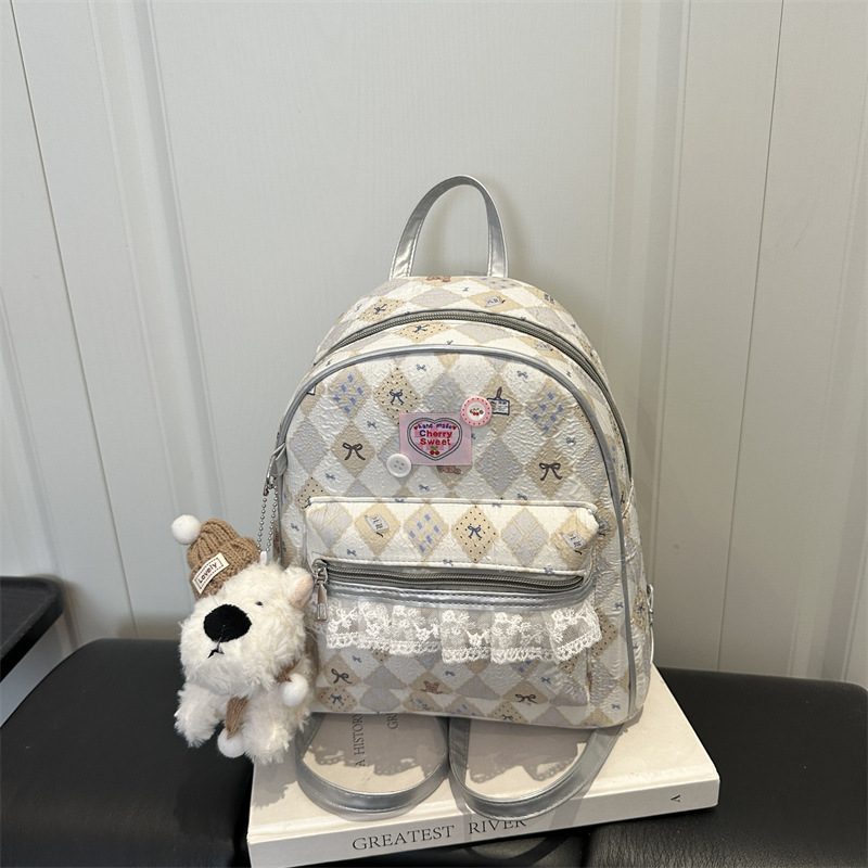 Sweet Floral Print Large Capacity Backpack view 4