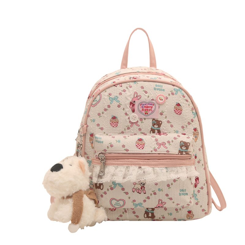 Sweet Floral Print Large Capacity Backpack view 6