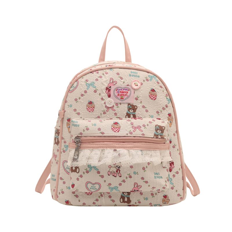 Sweet Floral Print Large Capacity Backpack view 8