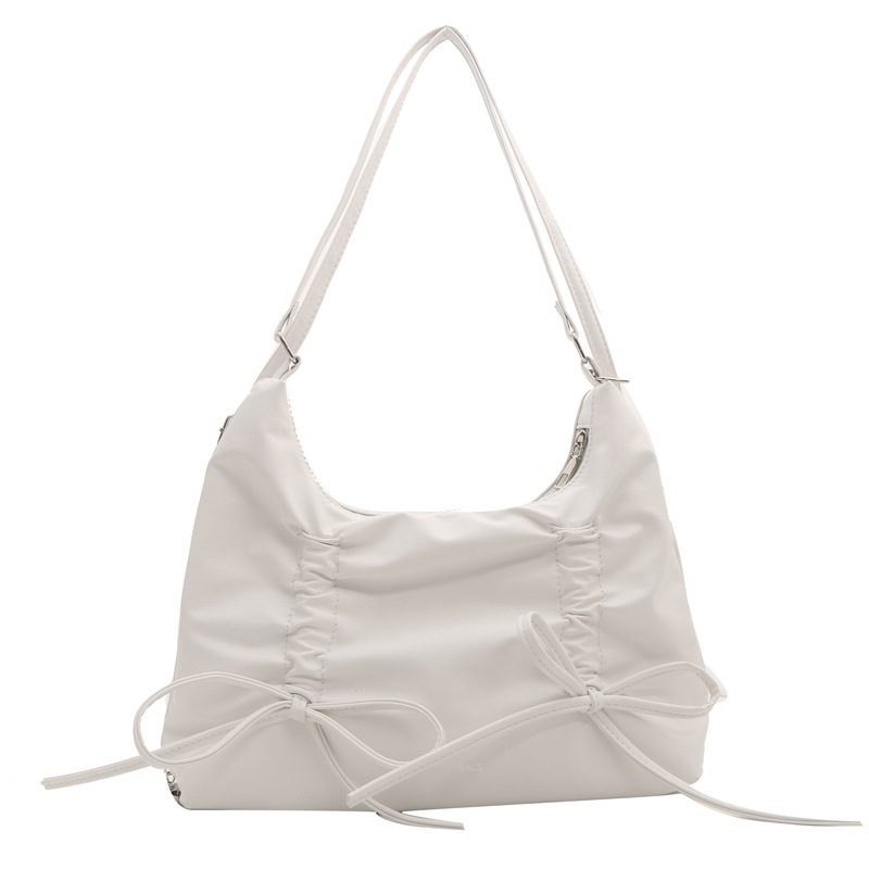 Bow Pleated Large Capacity Backpack Tote view 7