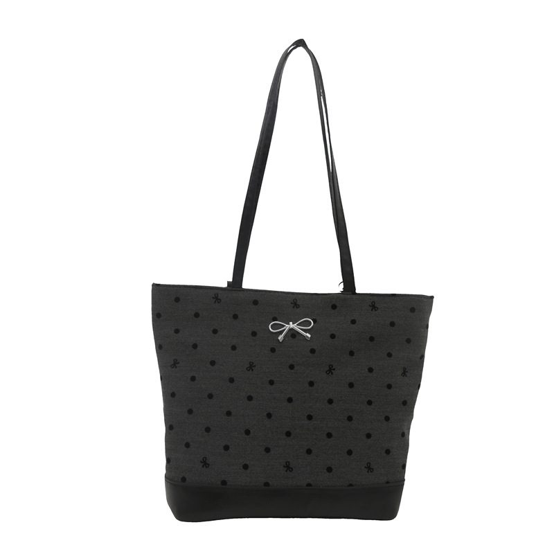 Polka Dot Bow Convertible Backpack Tote Bag view 5