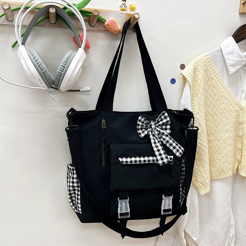 Novo 2024 Grande Capacidade Bolsa de Ombro Garota Suave Bolsa de Mão Estudante Aulas Escola Mochila Tote view 10