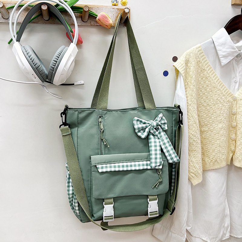 Novo 2024 Grande Capacidade Bolsa de Ombro Garota Suave Bolsa de Mão Estudante Aulas Escola Mochila Tote view 6