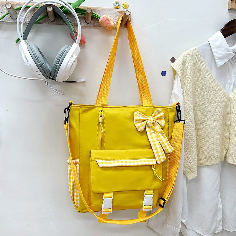 Novo 2024 Grande Capacidade Bolsa de Ombro Garota Suave Bolsa de Mão Estudante Aulas Escola Mochila Tote view 9