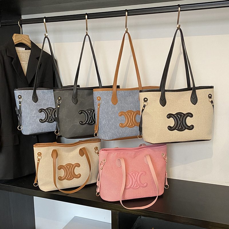 Color-Block Large Capacity Tote Backpack
