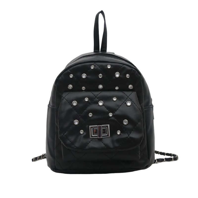 Quilted Chain Backpack Shoulder Bag view 8