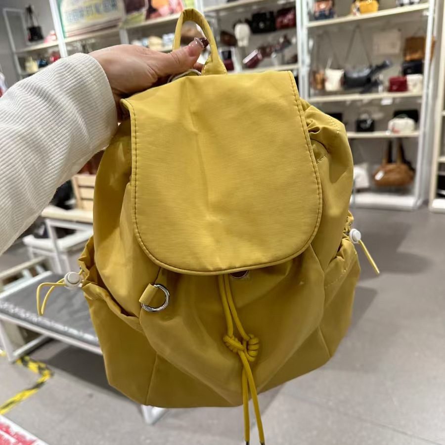 Plaid Drawstring Colorblock Backpack view 10