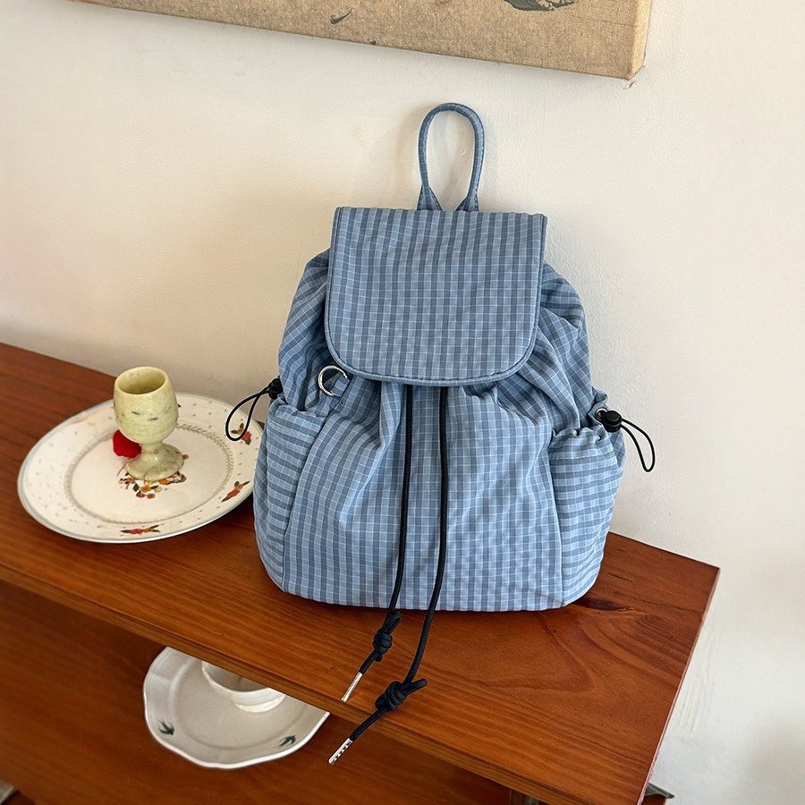 Drawstring Canvas Nylon Backpack