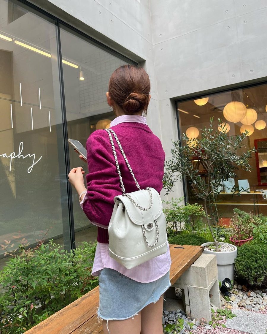 Mini gesteppter Schulterrucksack mit Kette view 7