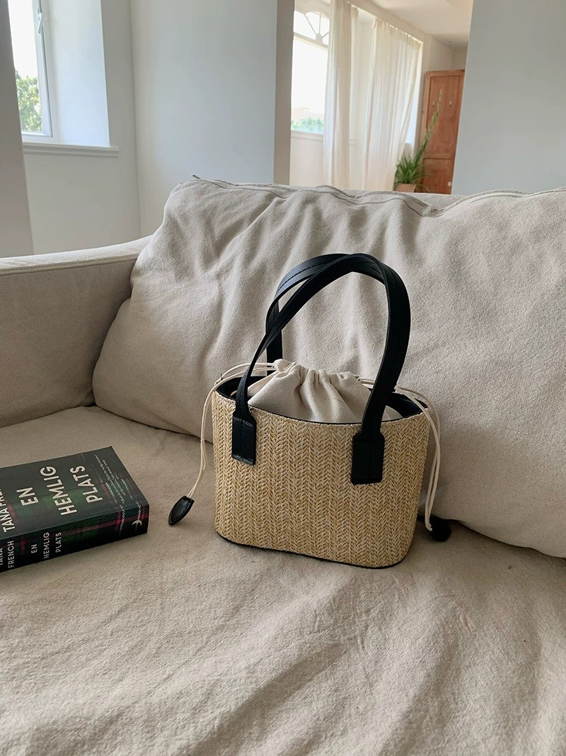 Woven Synthetic Bucket Bag view 2