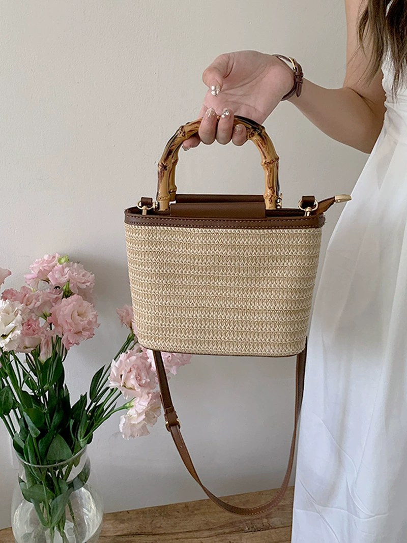 Woven Synthetic Bucket Bag for wholesale OEM — YANYAN Bags Guangzhou handbag factory