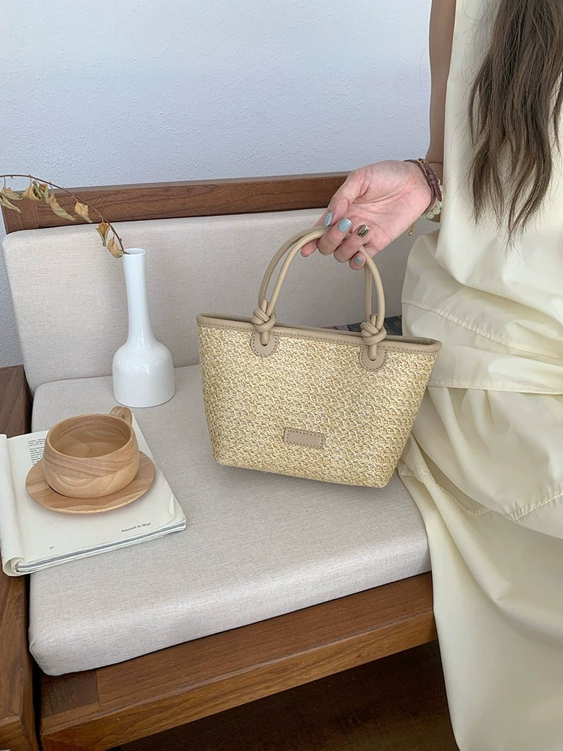 Woven Synthetic Bucket Bag view 5