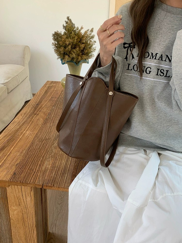 PU Leather Bucket Bag for wholesale OEM — YANYAN Bags Guangzhou handbag factory