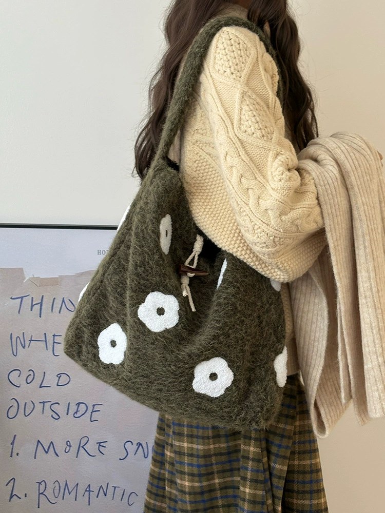 Plush Faux Fur Bucket Bag view 3
