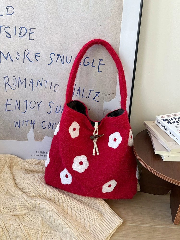 Plush Faux Fur Bucket Bag view 5