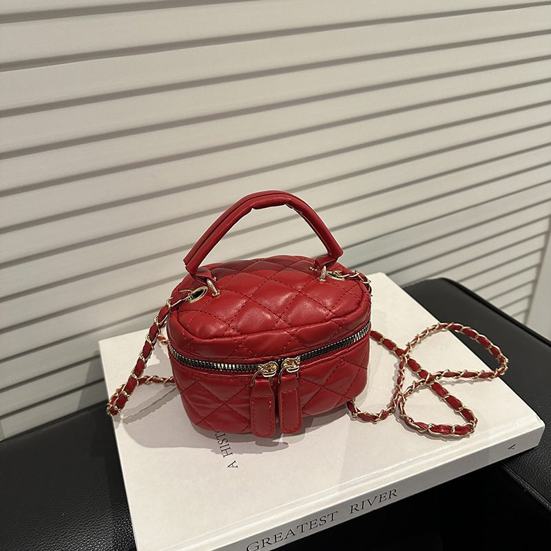Quilted Chain Crossbody Candy Color Bucket Bag view 2