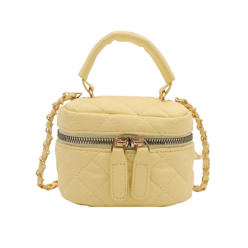 Quilted Chain Crossbody Candy Color Bucket Bag view 7