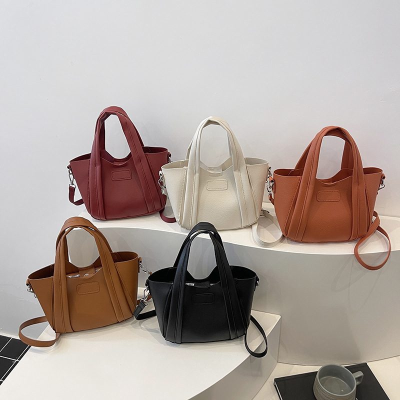 Litchi Grain Two-Piece Bucket Bag