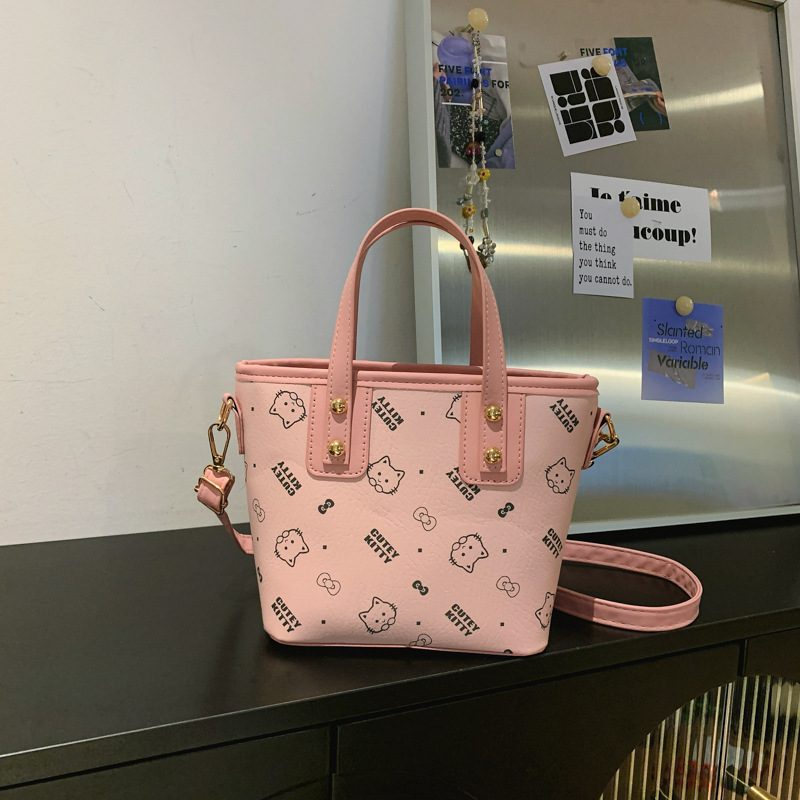 Chic Printed Basket Top-Handle Crossbody Bucket Bag view 10