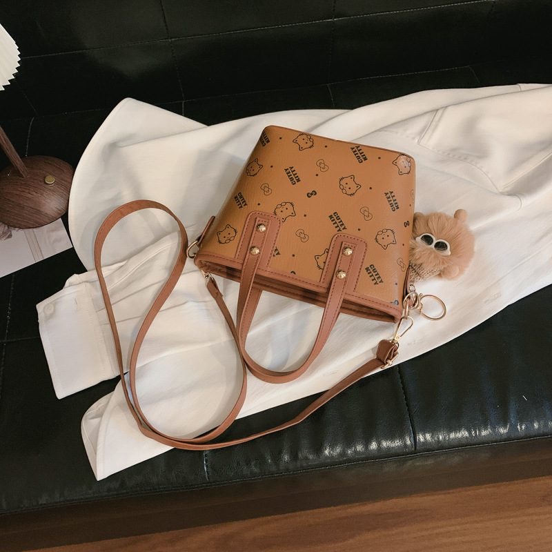 Chic Printed Basket Top-Handle Crossbody Bucket Bag view 2