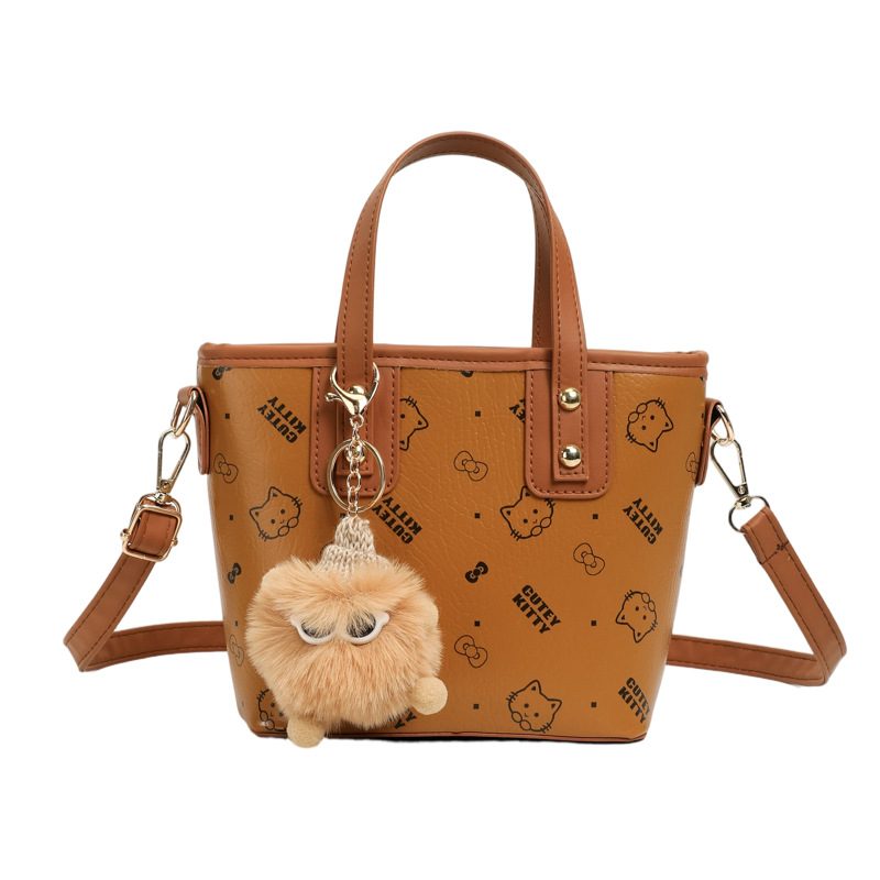 Chic Printed Basket Top-Handle Crossbody Bucket Bag view 5