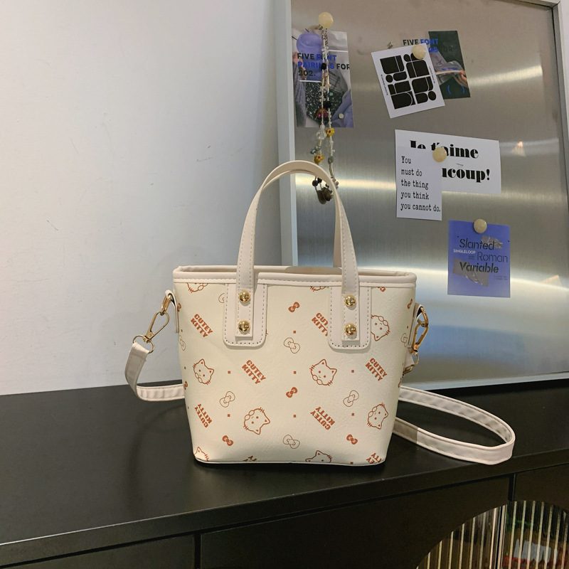 Chic Printed Basket Top-Handle Crossbody Bucket Bag view 9