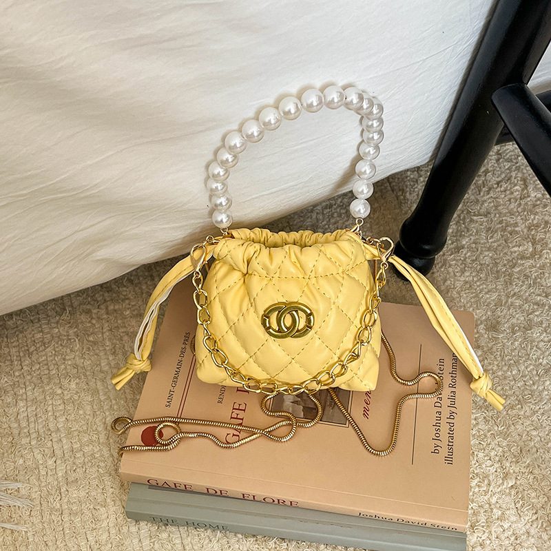 Quilted Diamond Bucket Chain Crossbody Bag view 2