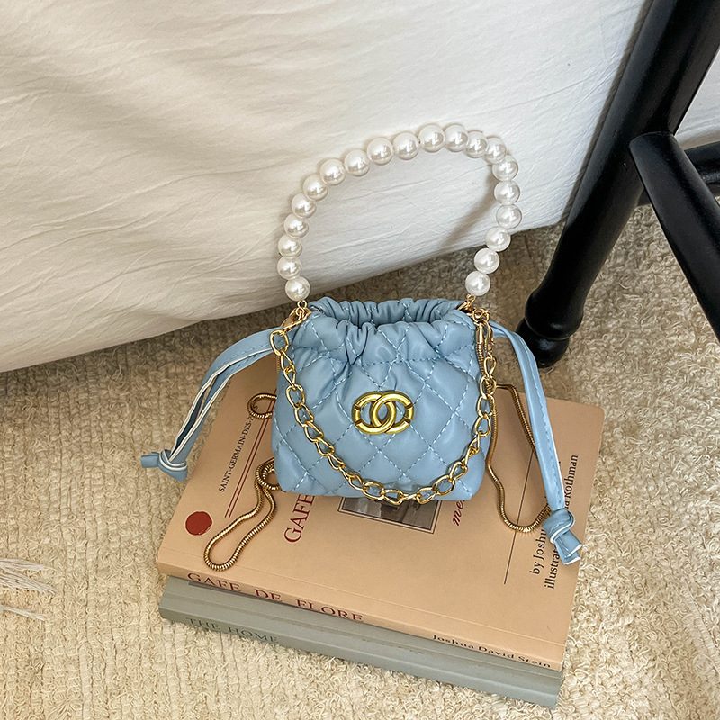 Quilted Diamond Bucket Chain Crossbody Bag view 3