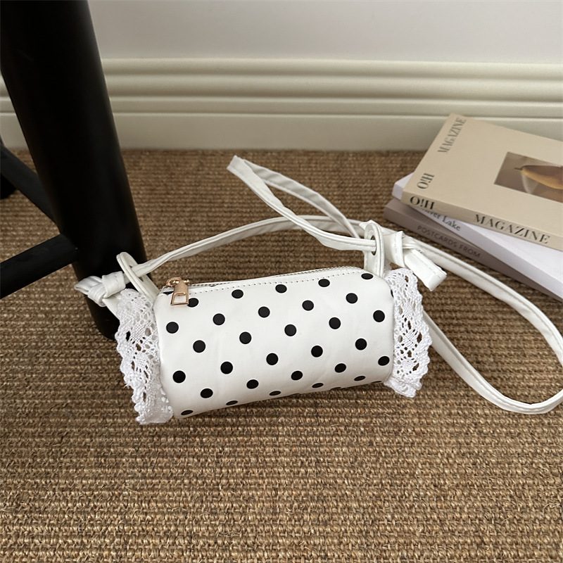 Lace Polka Dot Bucket Shoulder Bag view 3