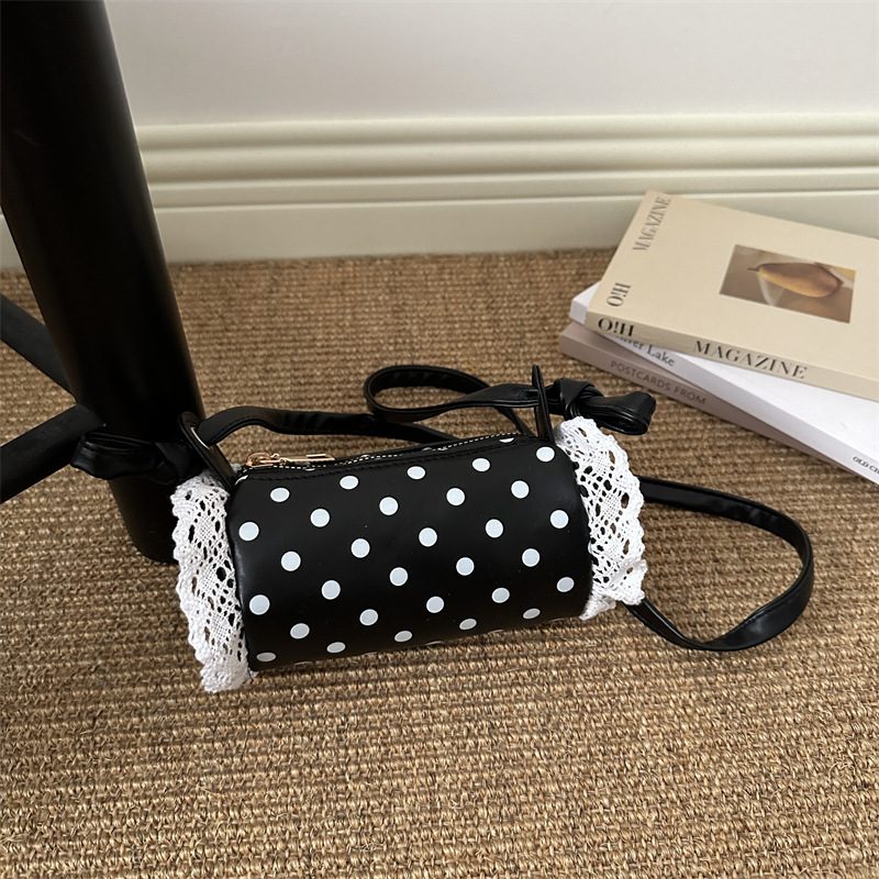 Lace Polka Dot Bucket Shoulder Bag view 4