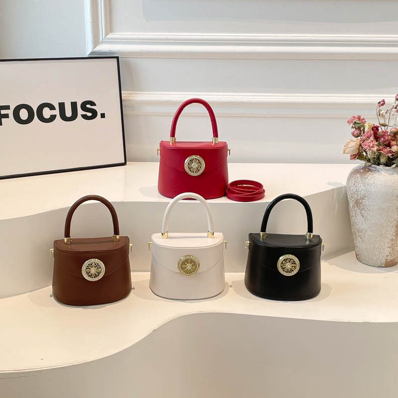 Light Luxury Top-Handle Bucket Crossbody Bag