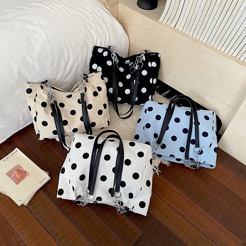 Polka Dot Tote Bucket Shoulder Bag