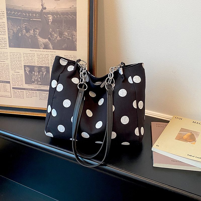 Polka Dot Tote Bucket Shoulder Bag view 2