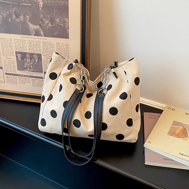 Polka Dot Tote Bucket Shoulder Bag view 3