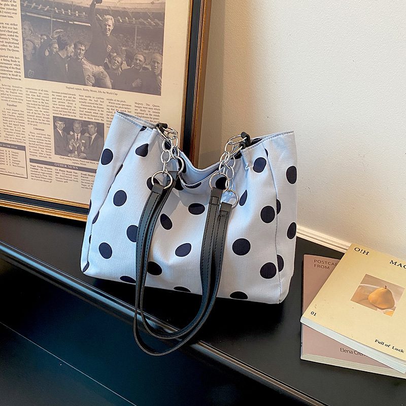 Polka Dot Tote Bucket Shoulder Bag view 4