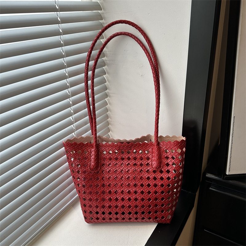 Gewebte hohle Korb-Bucket-Tote-Tasche view 4