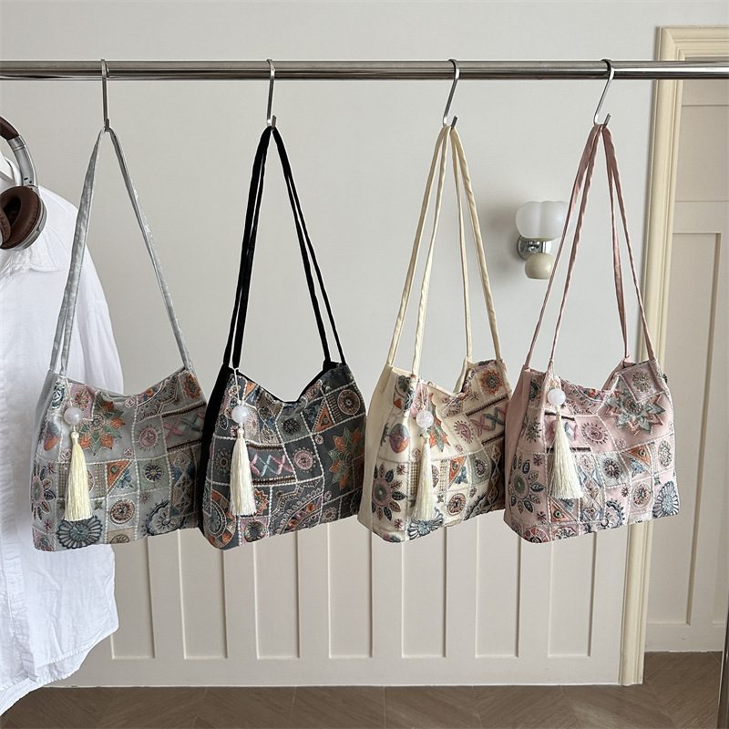 New Chinese Style Bucket Crossbody Tote Bag