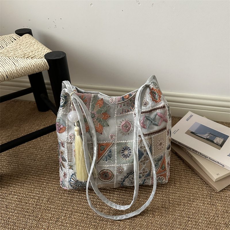 Neuer chinesischer Stil Bucket-Umhängetasche Tote-Tasche view 4
