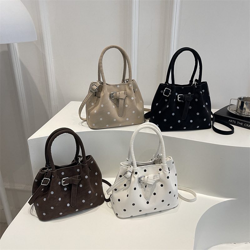 Polka Dot Bucket Crossbody Bag