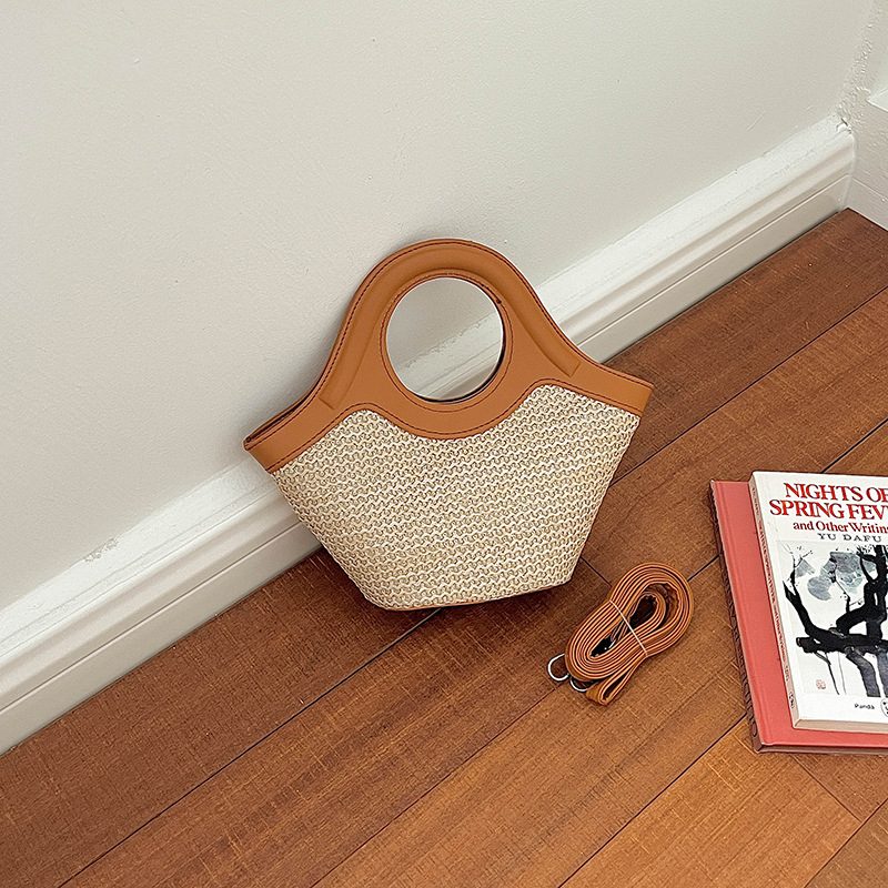 Woven Straw Bucket Bag view 7