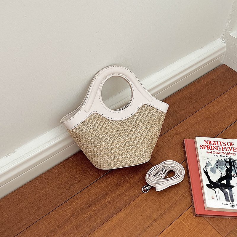 Woven Straw Bucket Bag view 8