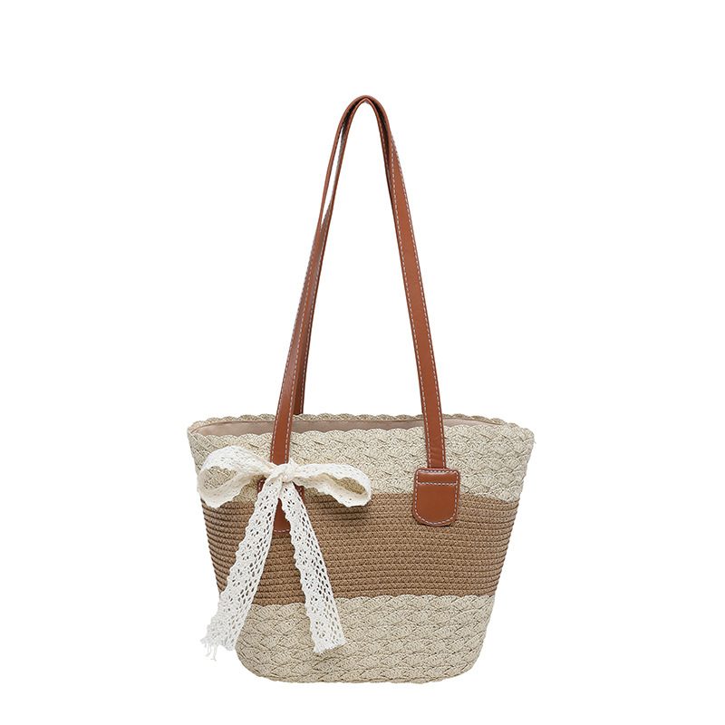 Woven Basket Tote Bucket Bag view 5