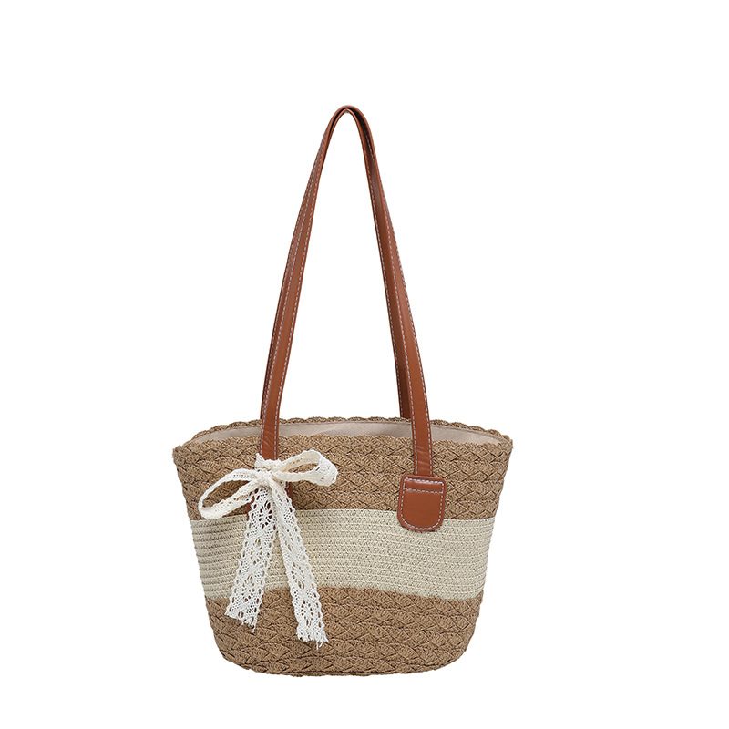Woven Basket Tote Bucket Bag view 6