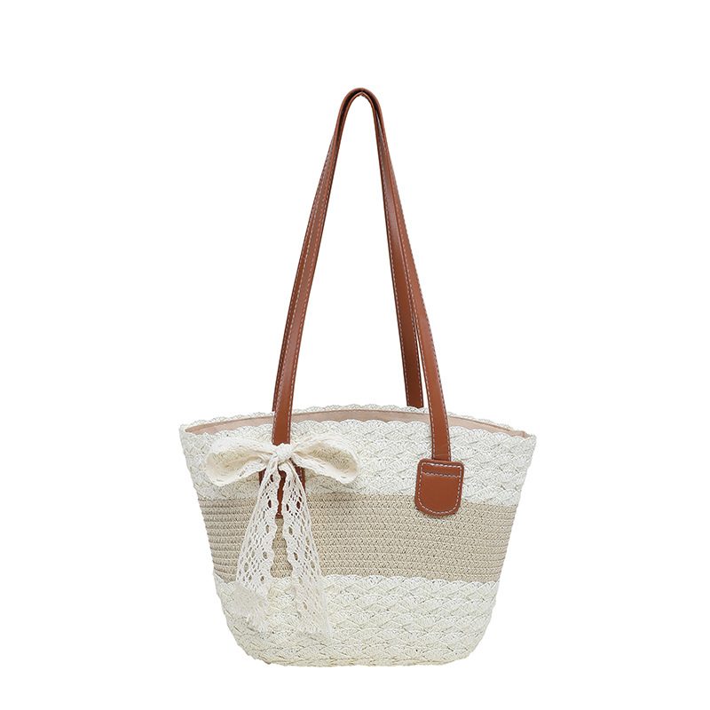 Woven Basket Tote Bucket Bag view 7