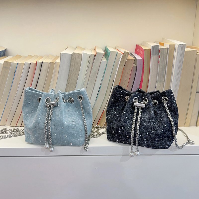 Drawstring Quilted Bucket Crossbody Bag